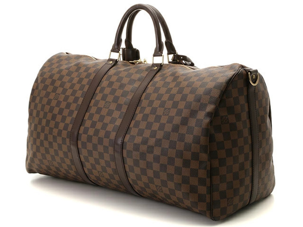 Louis Vuitton Damier Keepall Boston Bag Bandouliere Brown